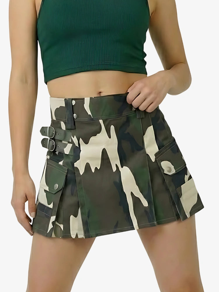 Women Camo Woodland Utility Kilt