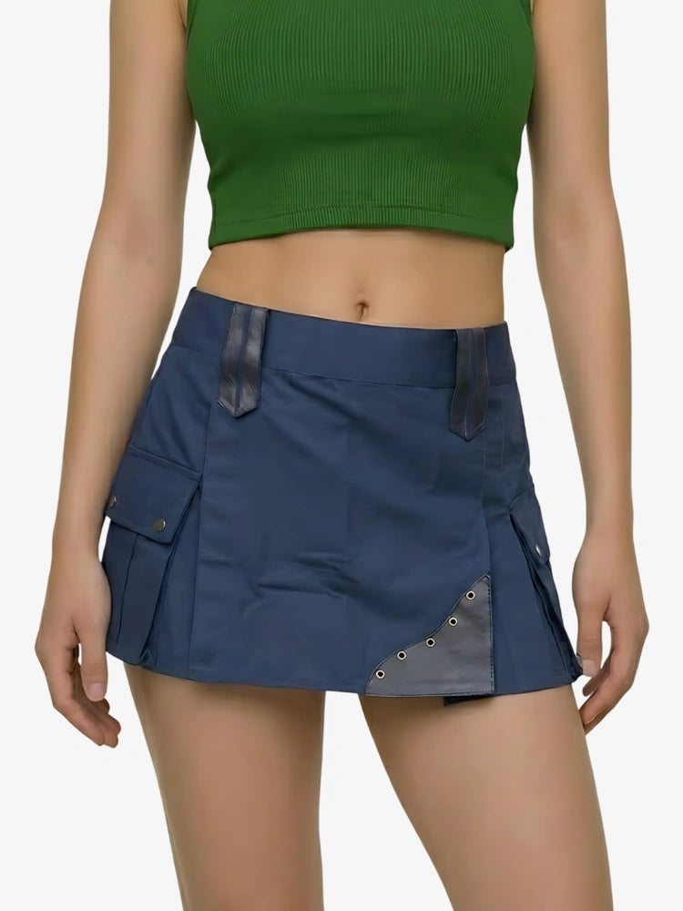 Women Dark Blue Utility Kilt