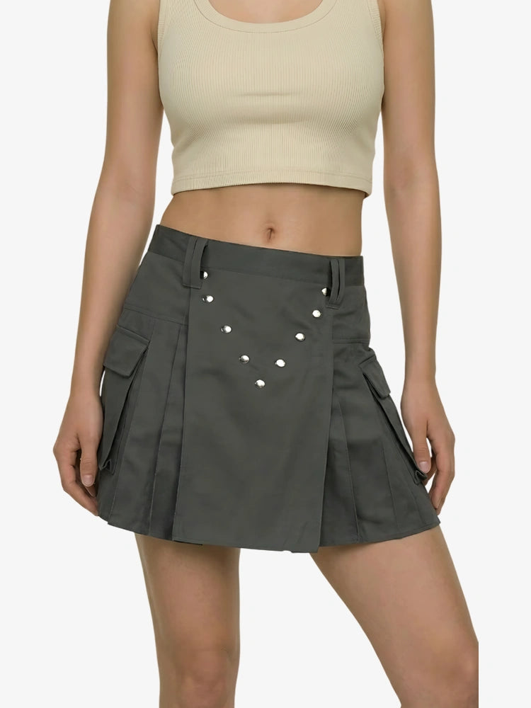Women Dark Grey Utility Kilt