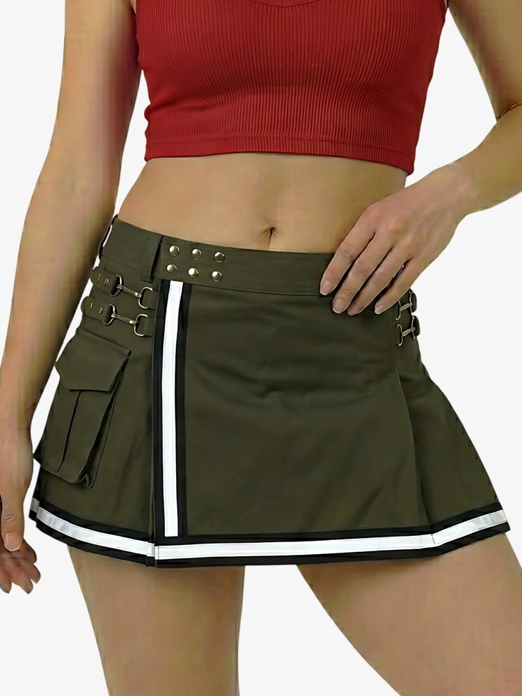 Women Olive Firefighter Reflective Utility Kilt