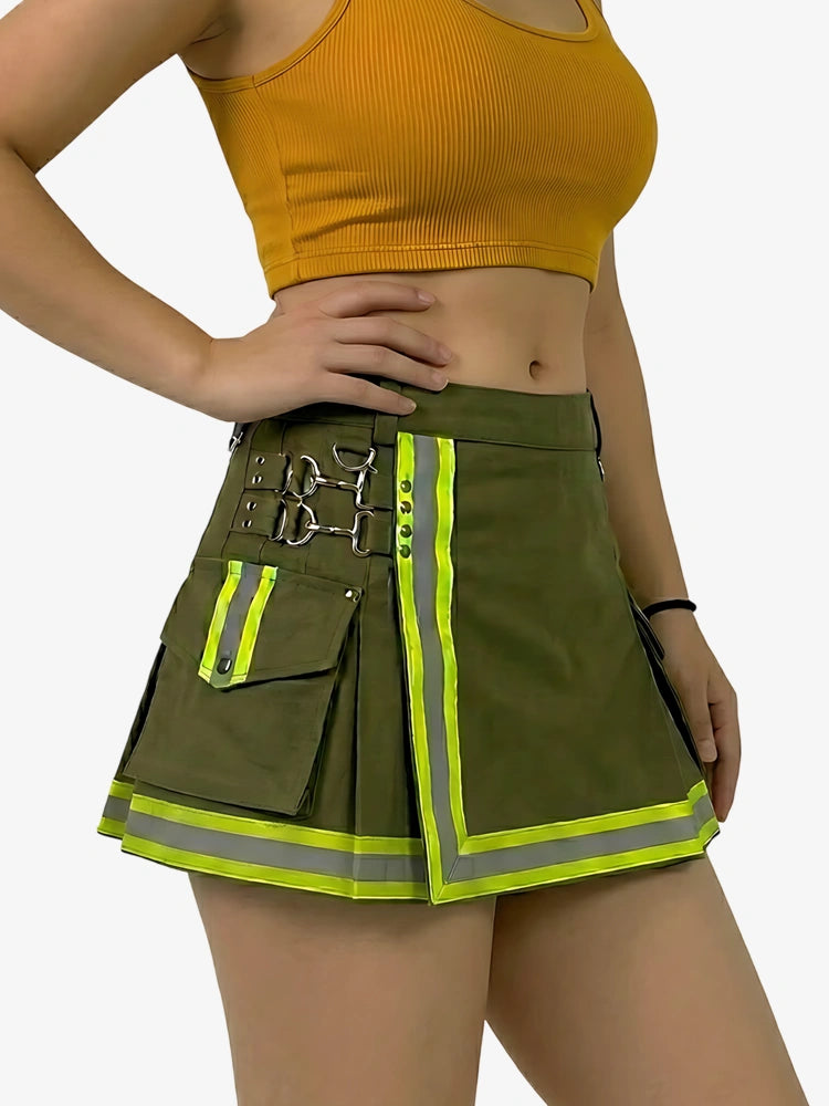 Women Olive Firefighter Utility Kilt